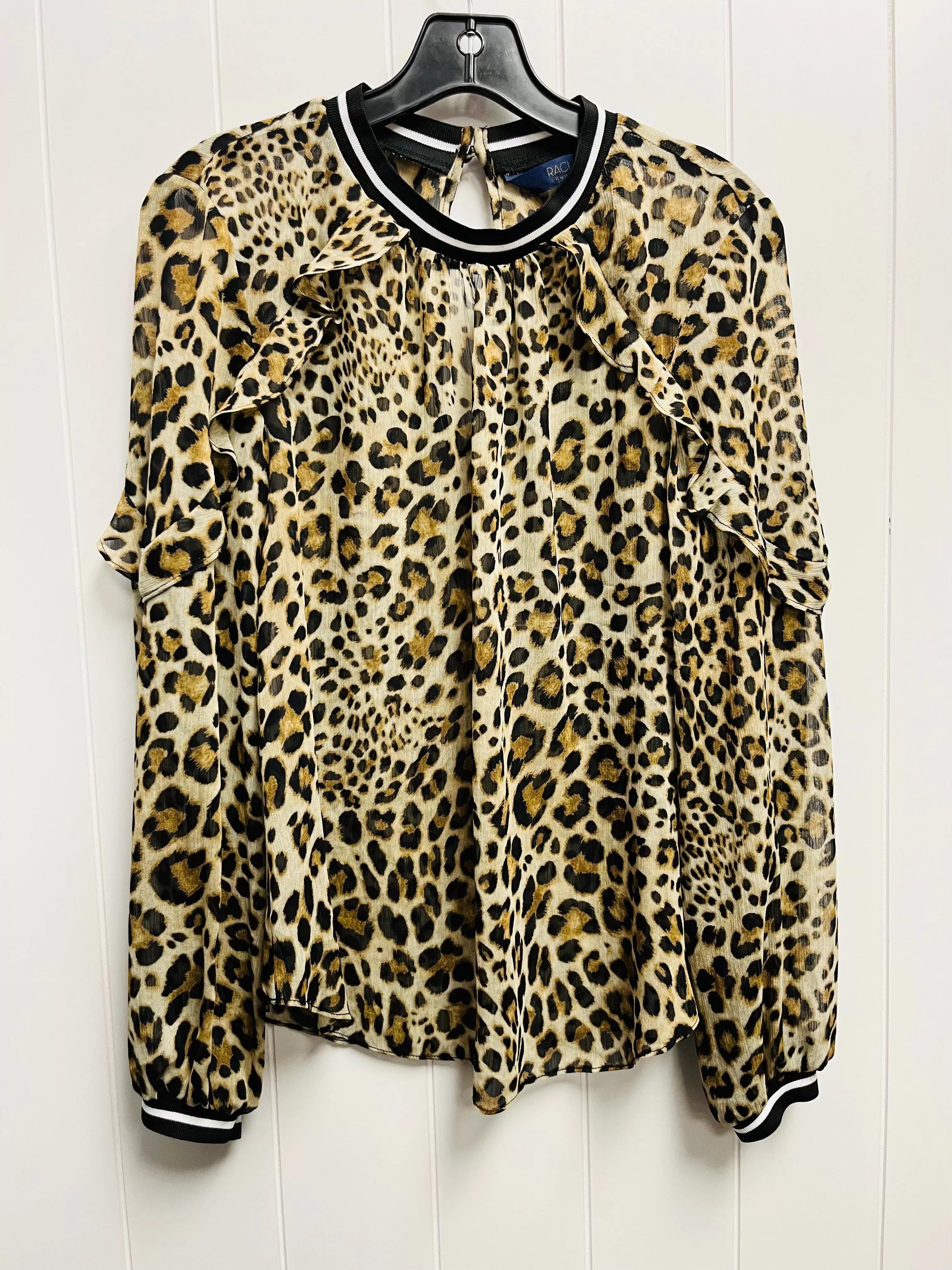 Animal Print Blouse Long Sleeve Rachel Roy, Size 0