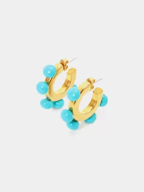 Ball Hoop Earring | Blue