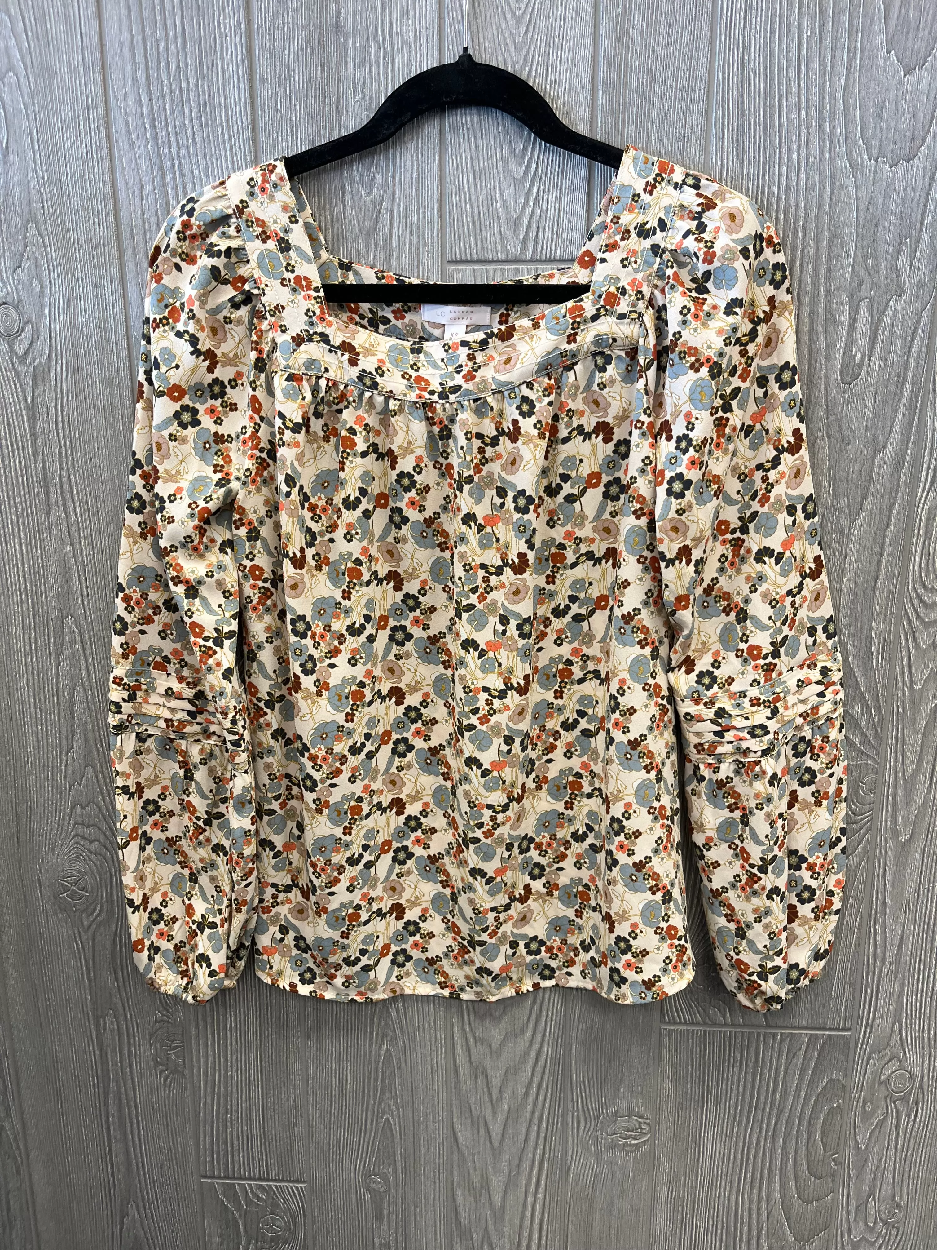 Blouse Long Sleeve By Lc Lauren Conrad In Tan, Size: Xs