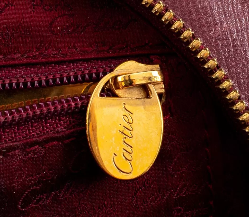 Cartier Burgundy Leather Mini Tote Bag