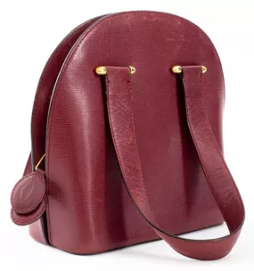 Cartier Burgundy Leather Mini Tote Bag