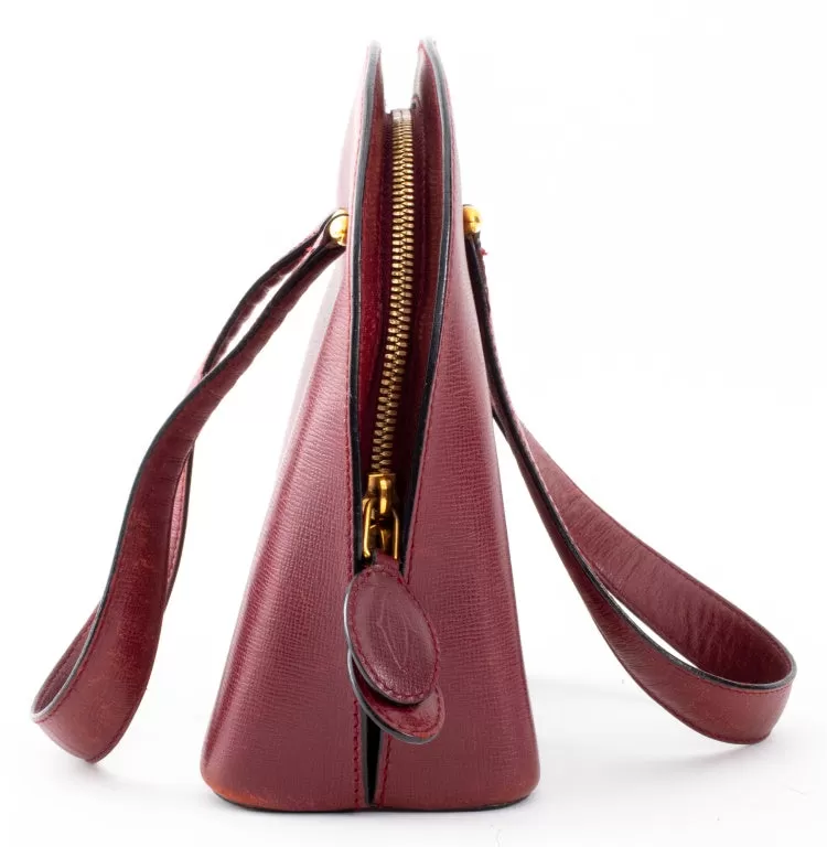 Cartier Burgundy Leather Mini Tote Bag