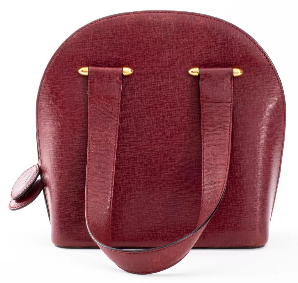 Cartier Burgundy Leather Mini Tote Bag