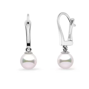 Classic Collection 7.0-7.5 mm White Hanadama Pearl Dangle Earrings