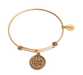 Earn Your Karma Expandable Bangle Charm Bracelet in Gold