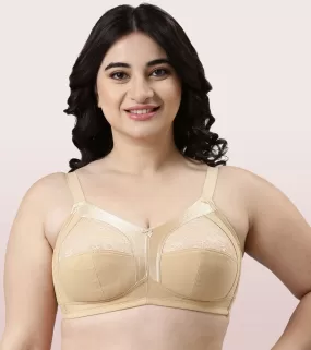 Enamor Fab-Cool A014 Super Contouring M-frame Full Support  Cotton Bra for Women- Full Coverage, Non Padded and Wirefree - Skin