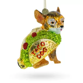 Fiesta Pup: Taco Wearing Dog Ornament