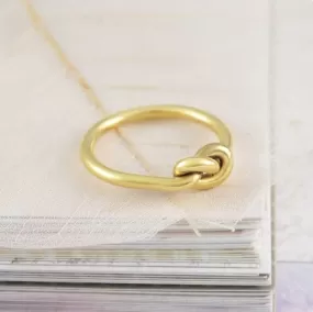 Gold Love Knot Ring, Infinity Ring, Sterling Silver Ring, Eternity Ring, Cute Ring