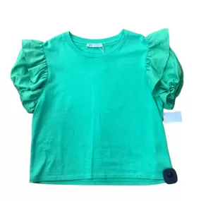 Green Blouse Short Sleeve Zara, Size M