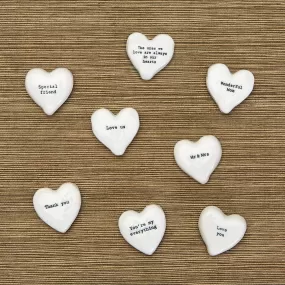 Heart Pebbles in Assorted Sayings