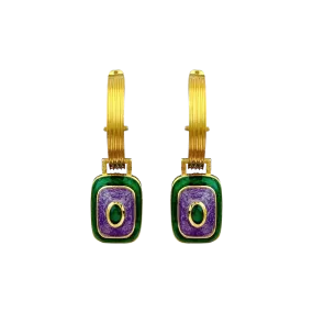 MARA Earrings | Green Onyx & Enamel