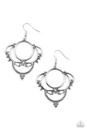 Metallic Macrame - Silver Earring