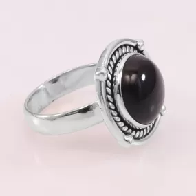 Natural Black Onyx Ring 925 Sterling Silver Ring, Stacking Ring, 925 Silver Solitaire Ring, Black Onyx Ring