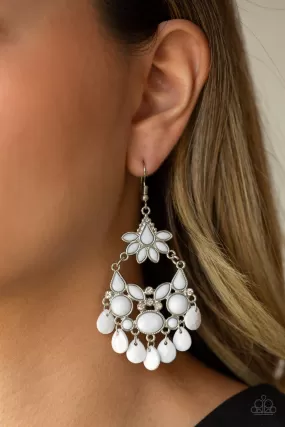 Paparazzi Earring ~ Garden Dream - White