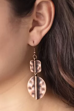 Paparazzi Earring ~ Lure Allure - Copper Earring