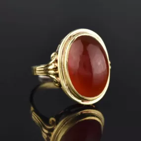 Retro 14k Gold Carnelian Ring, Sz 6.75