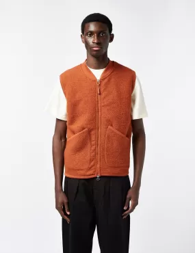 Universal Works Zip Waistcoat (Wool) - Orange