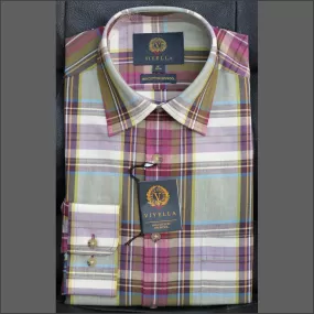 VIYELLA Plum CHECK WOOL BLEND SHIRT <>