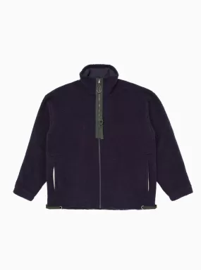 Wool Zip Up Fleece Navy