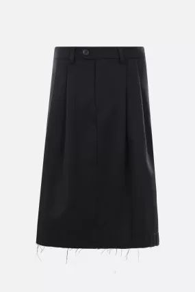 zipped twill skirt